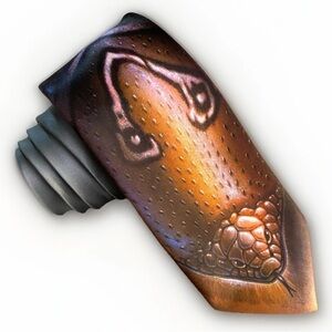 Vintage‎ John Wang Nature Wear Men Tie Rare 87 Cobra Design Handmade Collectable
